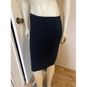 Tahari Perfect Little Simple Pull On Navy Blue Lightweight Skirt Sz 2